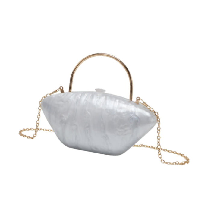 Acrylic Evening Clutch Purse Fashion Crossbody Bag for Wedding Banquet Party White