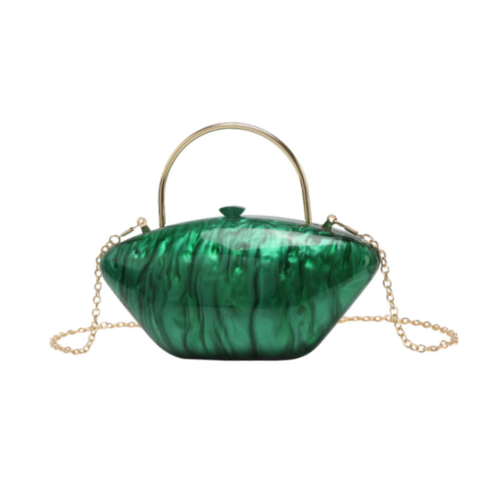 Acrylic Evening Clutch Purse Fashion Crossbody Bag for Wedding Banquet Party Green