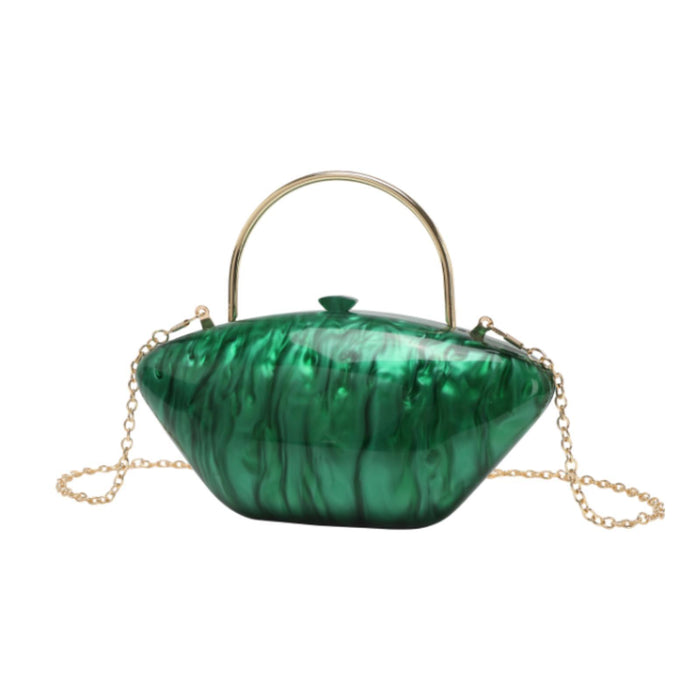 Acrylic Evening Clutch Purse Fashion Crossbody Bag for Wedding Banquet Party Green