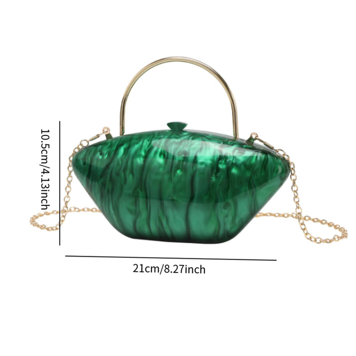 Acrylic Evening Clutch Purse Fashion Crossbody Bag for Wedding Banquet Party Green