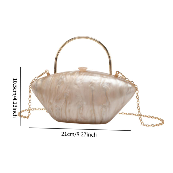 Acrylic Evening Clutch Purse Fashion Crossbody Bag for Wedding Banquet Party Apricot