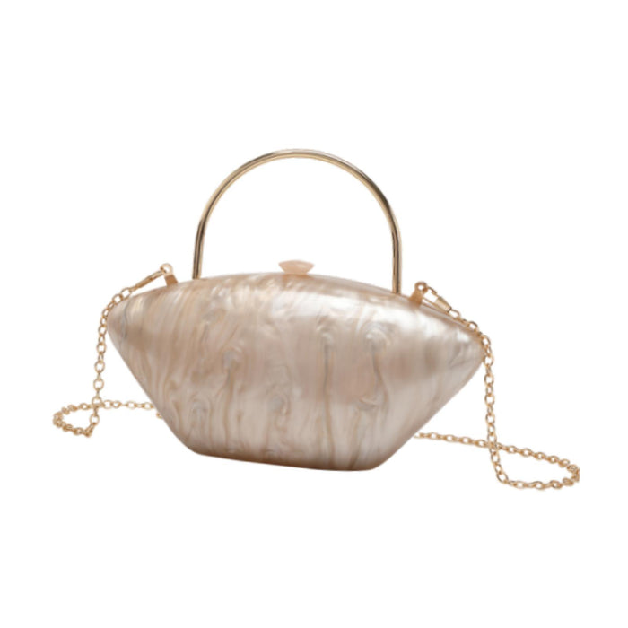 Acrylic Evening Clutch Purse Fashion Crossbody Bag for Wedding Banquet Party Apricot