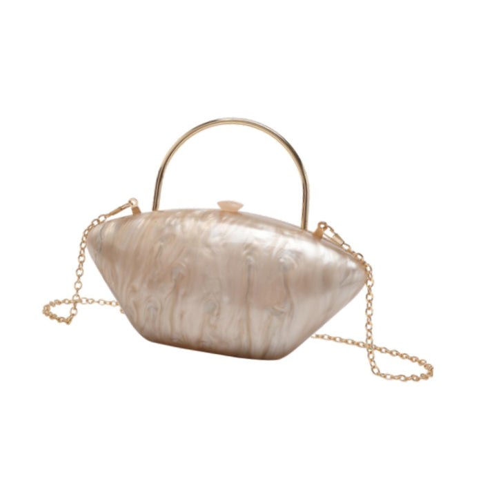 Acrylic Evening Clutch Purse Fashion Crossbody Bag for Wedding Banquet Party Apricot