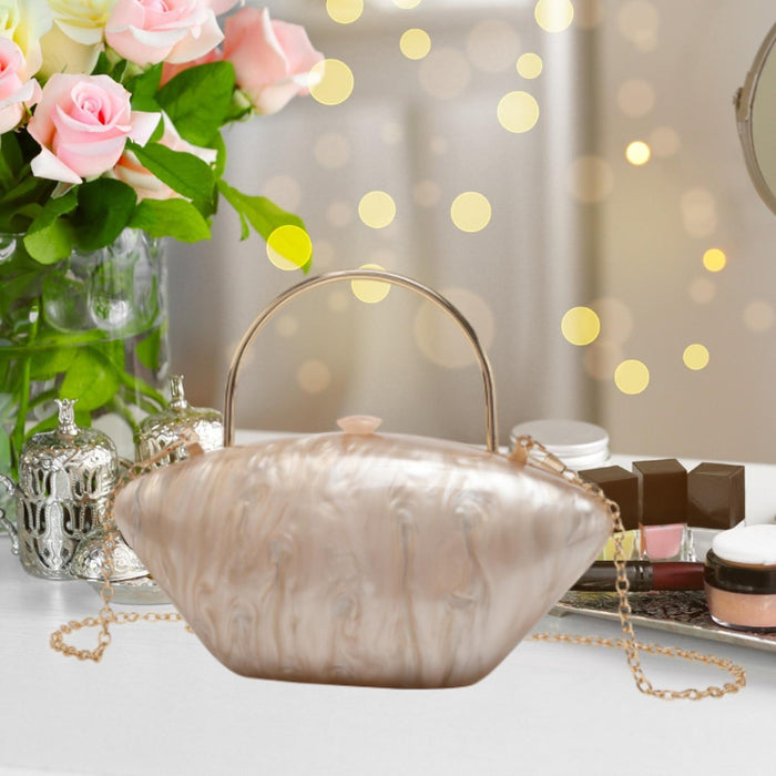 Acrylic Evening Clutch Purse Fashion Crossbody Bag for Wedding Banquet Party Apricot