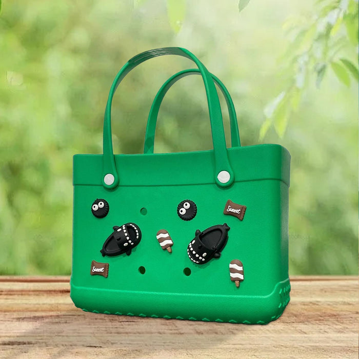 Beach Hole Bag Handbag Waterproof Summer Beach Pouch Shopping Storage Basket Green