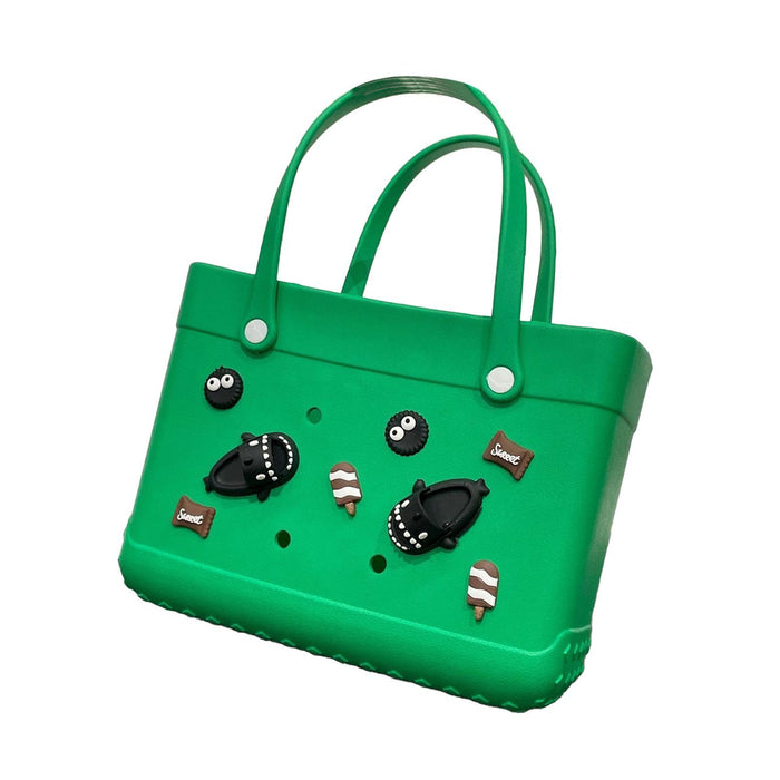 Beach Hole Bag Handbag Waterproof Summer Beach Pouch Shopping Storage Basket Green