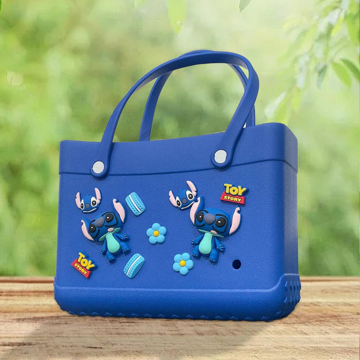 Beach Hole Bag Handbag Waterproof Summer Beach Pouch Shopping Storage Basket Dark Blue