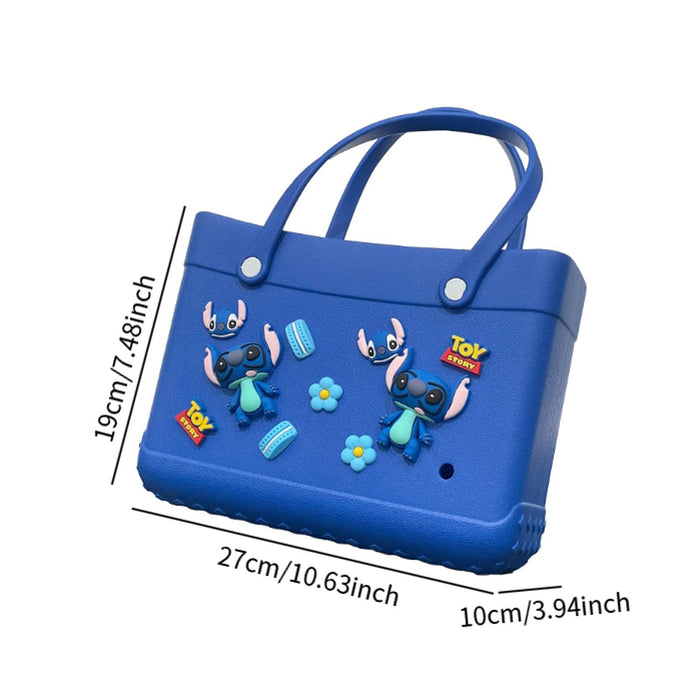 Beach Hole Bag Handbag Waterproof Summer Beach Pouch Shopping Storage Basket Dark Blue