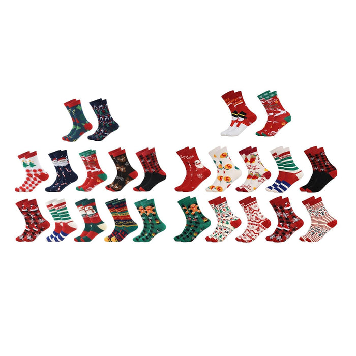 12 Pairs Christmas Socks for Adults Christmas Gifts Funny Holiday Socks Blue