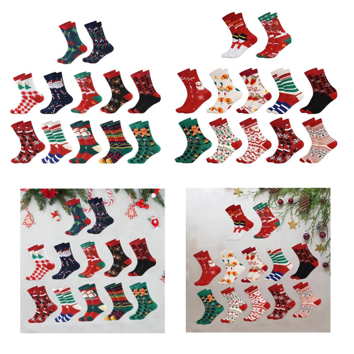 12 Pairs Christmas Socks for Adults Christmas Gifts Funny Holiday Socks Blue