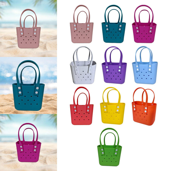 Beach Hole Bag Waterproof Travel Bag Multipurpose Summer Lunch Bag for Girls Pink Red