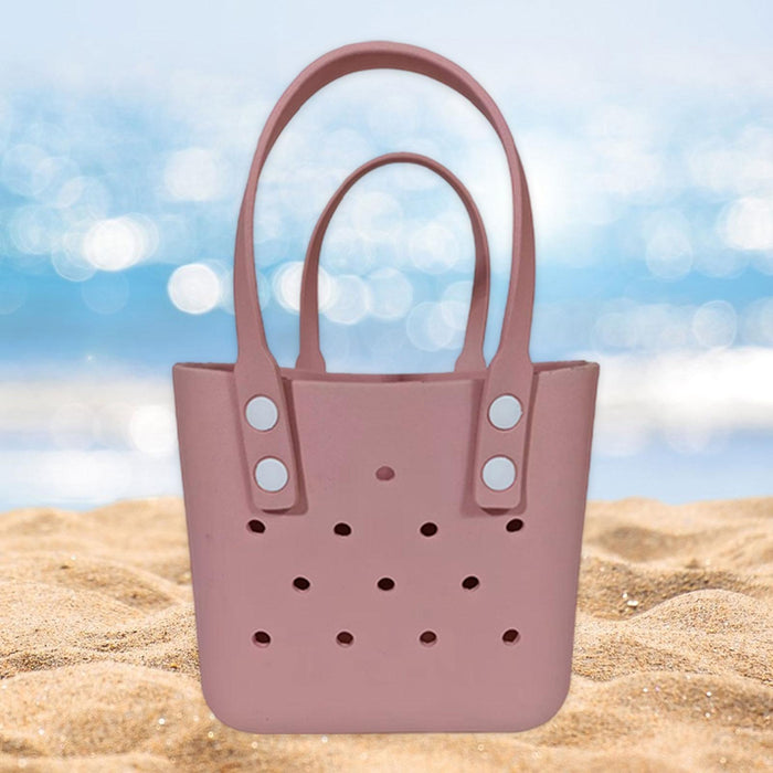 Beach Hole Bag Waterproof Travel Bag Multipurpose Summer Lunch Bag for Girls Pink Red