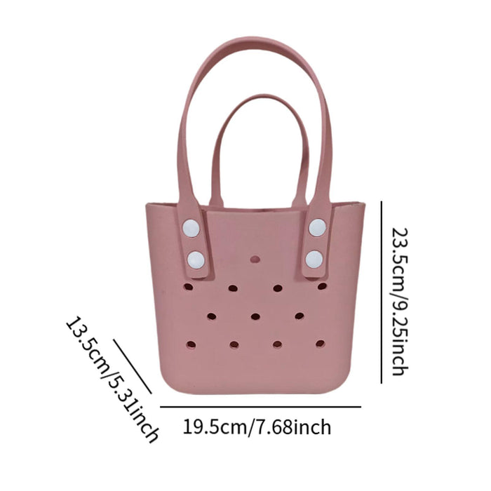 Beach Hole Bag Waterproof Travel Bag Multipurpose Summer Lunch Bag for Girls Pink Red