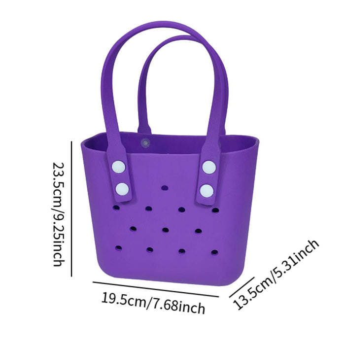 Beach Hole Bag Waterproof Travel Bag Multipurpose Summer Lunch Bag for Girls Purple