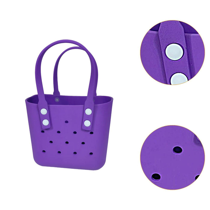 Beach Hole Bag Waterproof Travel Bag Multipurpose Summer Lunch Bag for Girls Purple