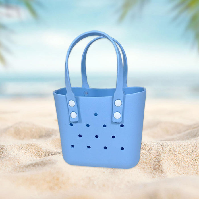 Beach Hole Bag Waterproof Travel Bag Multipurpose Summer Lunch Bag for Girls Sky Blue