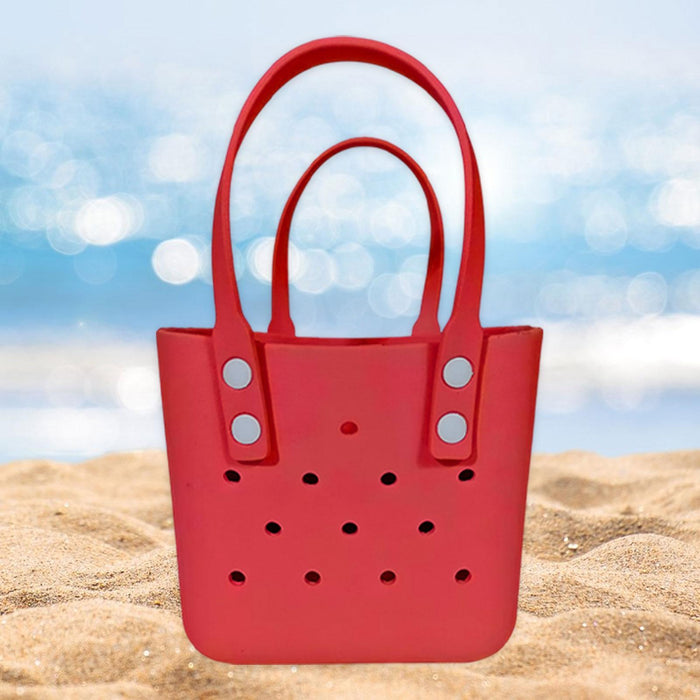 Beach Hole Bag Waterproof Travel Bag Multipurpose Summer Lunch Bag for Girls Red