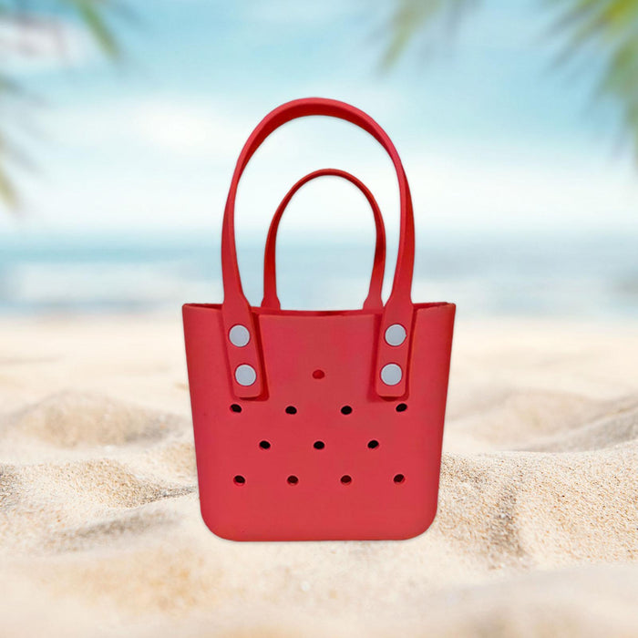 Beach Hole Bag Waterproof Travel Bag Multipurpose Summer Lunch Bag for Girls Red