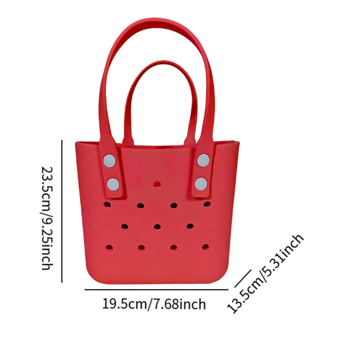 Beach Hole Bag Waterproof Travel Bag Multipurpose Summer Lunch Bag for Girls Red