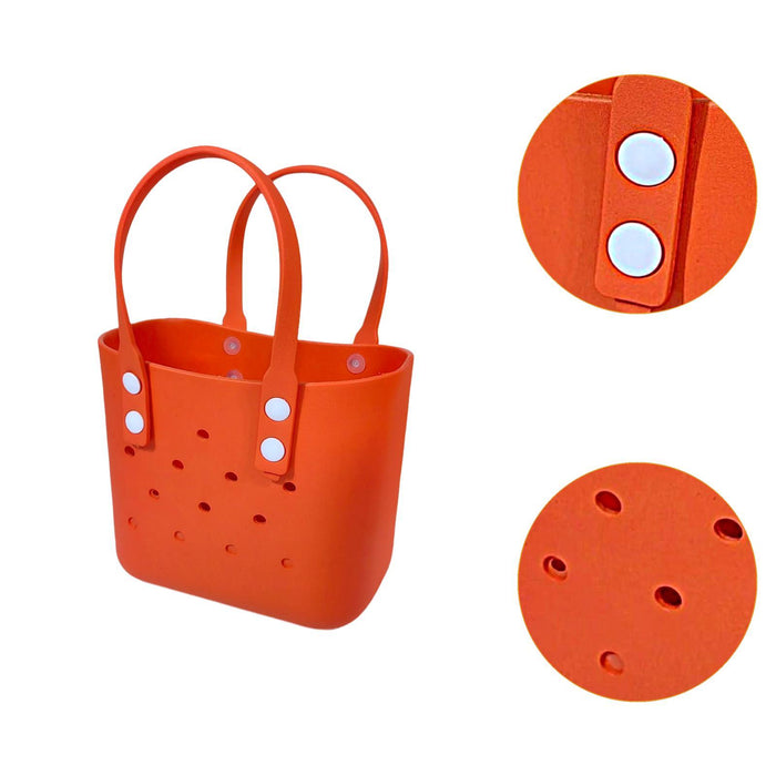 Beach Hole Bag Waterproof Travel Bag Multipurpose Summer Lunch Bag for Girls Orange