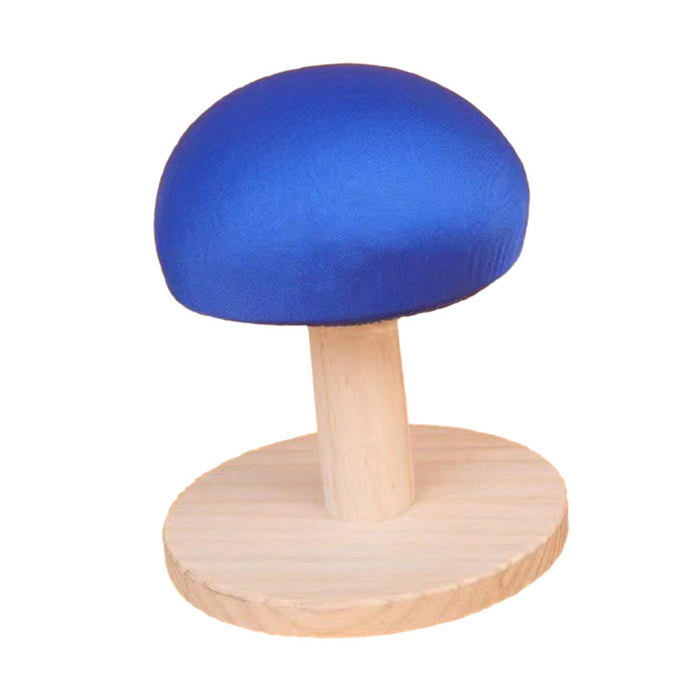 Crofta Round Ironing Stool Solid Wood Ironing Pad for Shirts Shoulders Collars Blue