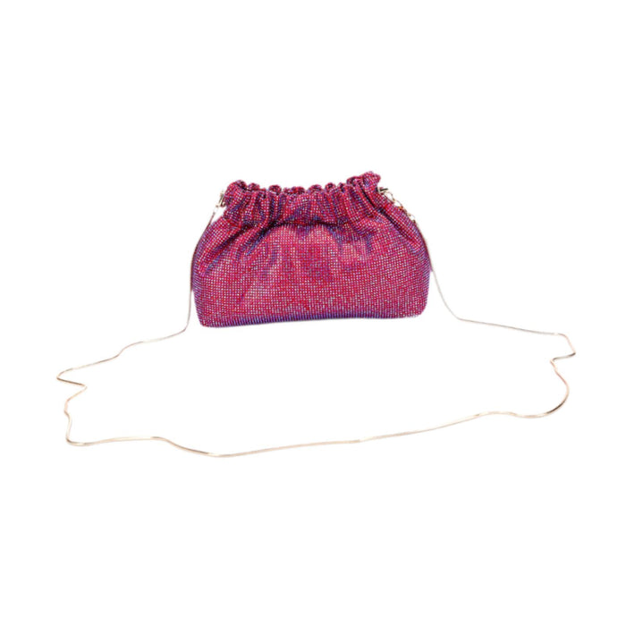 Crofta Womens Evening Bag Fashion Ladies Clutch Purse for Wedding Dinner Party Prom Rose Red