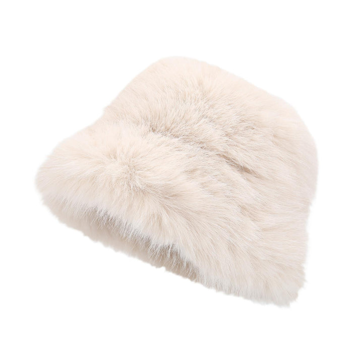 Crofta Womens Fisherman Hat Fashion Soft Warm Casual Faux Fur Hat for Hiking Travel Beige