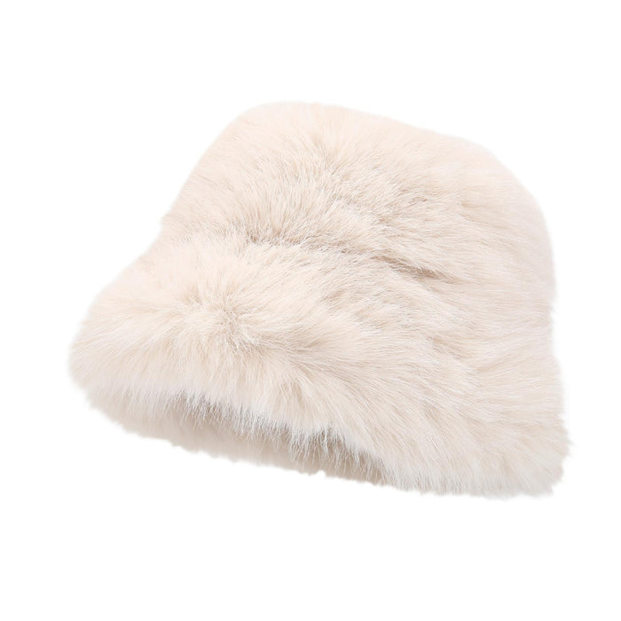 Crofta Womens Fisherman Hat Fashion Soft Warm Casual Faux Fur Hat for Hiking Travel Beige