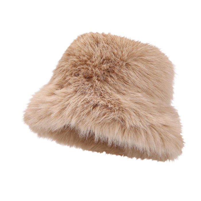 Crofta Womens Fisherman Hat Fashion Soft Warm Casual Faux Fur Hat for Hiking Travel Khaki