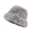 Crofta Womens Fisherman Hat Fashion Soft Warm Casual Faux Fur Hat for Hiking Travel Gray