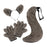 Crofta Wolf Ears Claws and Tail Set Roles Play for Masquerade Themed Party Birthday Gray