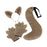 Crofta Wolf Ears Claws and Tail Set Roles Play for Masquerade Themed Party Birthday Light Brown