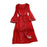 Crofta Women Dress Embroidered Floral Casual Beach Dress for Street Daily Festivals Red