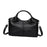 Crofta Top Handle Bag for Women Mom Gift Satchel Portable Soft Travel Purse Handbag Black