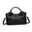 Crofta Top Handle Bag for Women Mom Gift Satchel Portable Soft Travel Purse Handbag Black