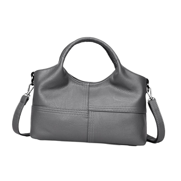 Crofta Top Handle Bag for Women Mom Gift Satchel Portable Soft Travel Purse Handbag Gray