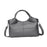 Crofta Top Handle Bag for Women Mom Gift Satchel Portable Soft Travel Purse Handbag Gray