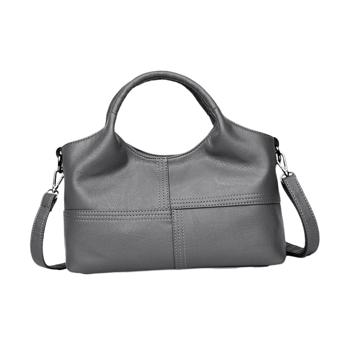 Crofta Top Handle Bag for Women Mom Gift Satchel Portable Soft Travel Purse Handbag Gray