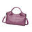 Crofta Top Handle Bag for Women Mom Gift Satchel Portable Soft Travel Purse Handbag Violet