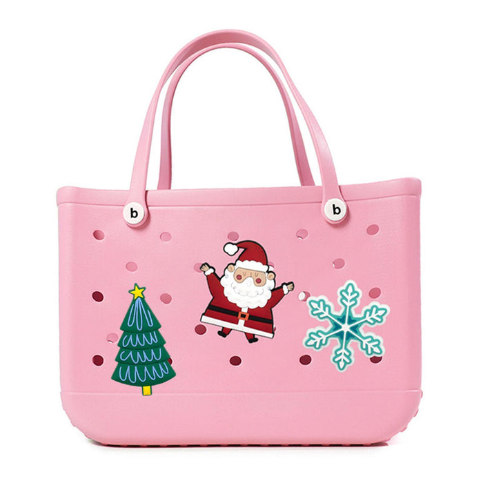 Christmas Charm Accessories for Beach Bag Trendy Hole Bag Buckle Accessories Santa Claus