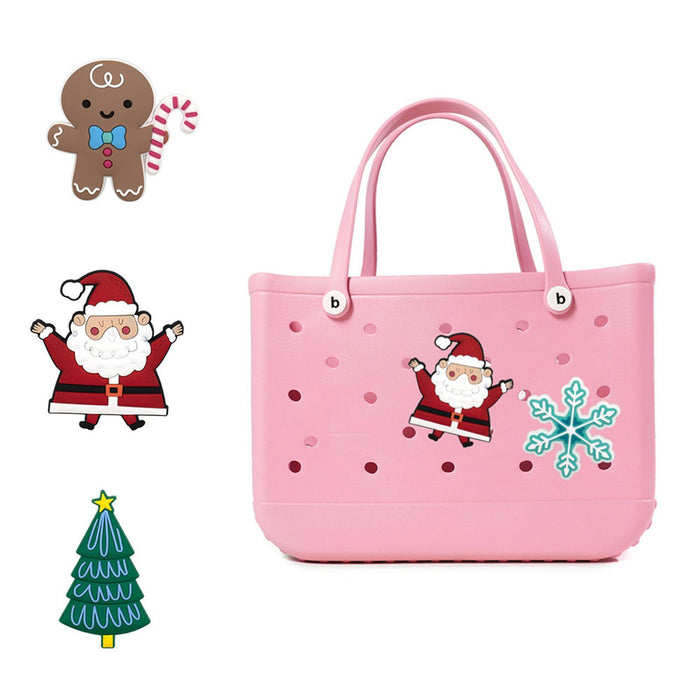 Christmas Charm Accessories for Beach Bag Trendy Hole Bag Buckle Accessories Santa Claus