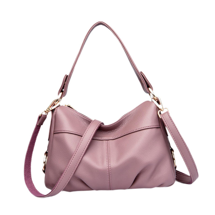 Crofta Womens Leather Shoulder Bag Portable Large Capacity Crossbody Bag for Street Purple