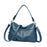 Crofta Womens Leather Shoulder Bag Portable Large Capacity Crossbody Bag for Street Blue