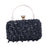 Crofta Women Clutch Purse Prom Lady Banquet Club Elegant Satchel Sequin Evening Bag Black