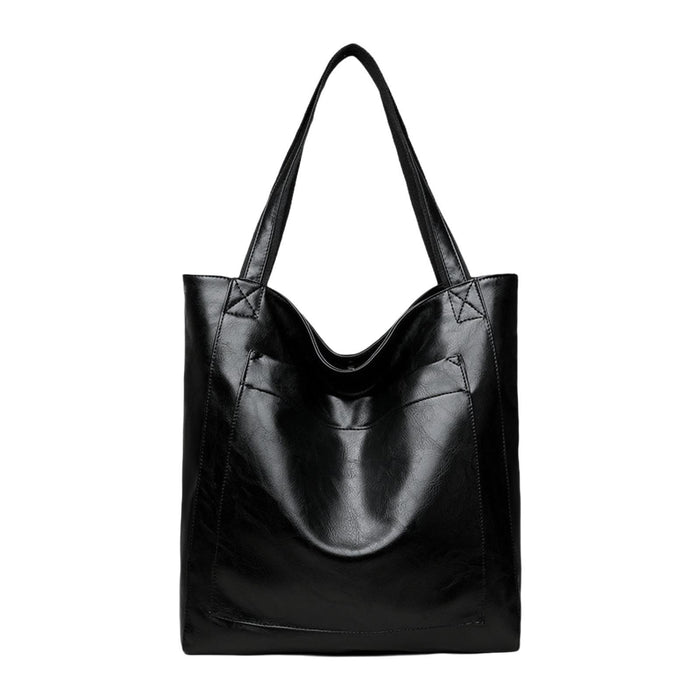 Crofta Women Shoulder Bag Large Capacity Stylish Tote Bag for Commuting Work Ladies Black