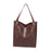 Crofta Women Shoulder Bag Large Capacity Stylish Tote Bag for Commuting Work Ladies Dark Brown