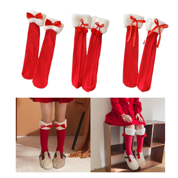 1 Pair Knee Socks for Girls Party Favors Elastic Novelty Long Socks for Kids with Balls