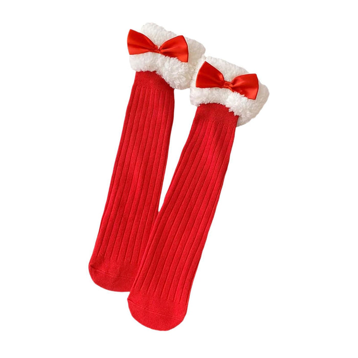 1 Pair Knee Socks for Girls Party Favors Elastic Novelty Long Socks for Kids with Bow