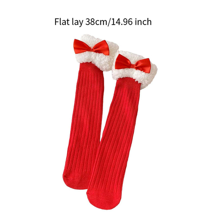 1 Pair Knee Socks for Girls Party Favors Elastic Novelty Long Socks for Kids with Bow