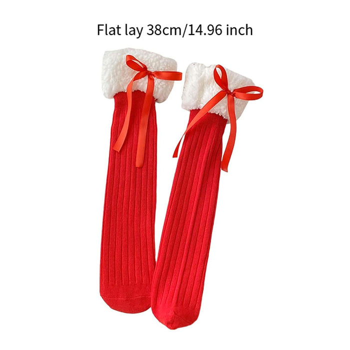 1 Pair Knee Socks for Girls Party Favors Elastic Novelty Long Socks for Kids with Bow Streamer